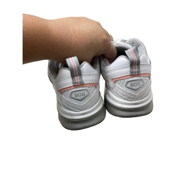 New Balance Women's 608 V5 Casual Comfort Cross Trainer White/Pink Size 9 D Wide - Picture 8 of 10